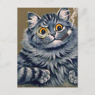 CARTÃO POSTAL DE CIGAR DE LOUIS WAIN CAT FUNNY