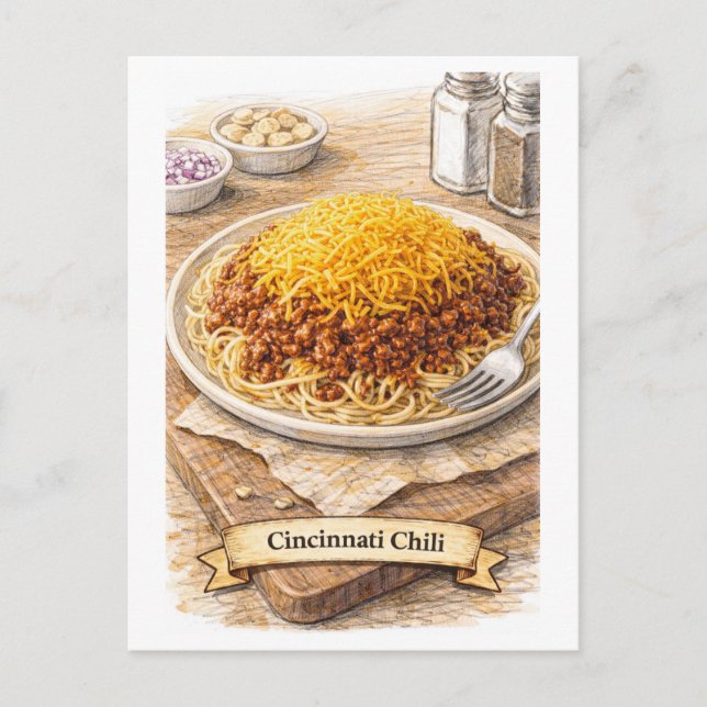 Cartão postal de Cincinnati Chili (Série de Comida (Frente)