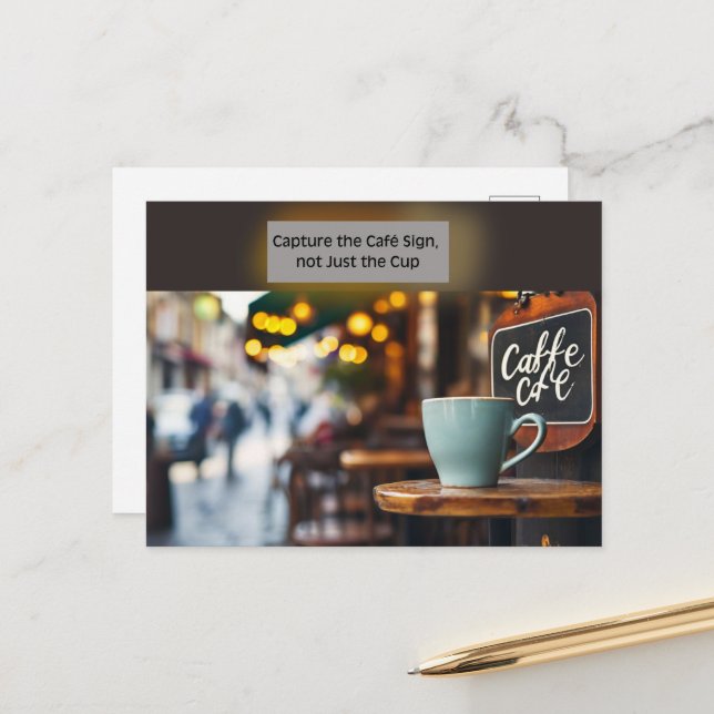 Cartão Postal de Citação de Café Artístico (Frente/Verso In Situ)