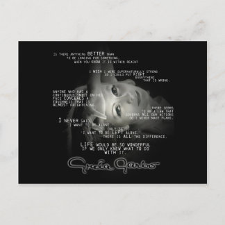 Cartão Postal de Citação de Greta Garbo