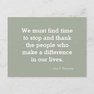 Cartão Postal de Citação Inspiradora de Agradecime