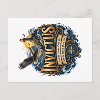 Cartão Postal de Citação Inspiradora Invictus