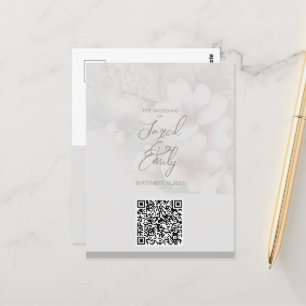 Cartão-postal de Código QR de Convite de Casamento