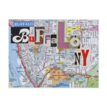 Cartão postal de Colagem Buffalo NY