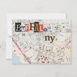 Cartão postal de Colagem de Mapas Buffalo NY 35