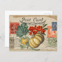 CARTÃO POSTAL DE COLAGEM DE VINTAGEM DO OUTONO