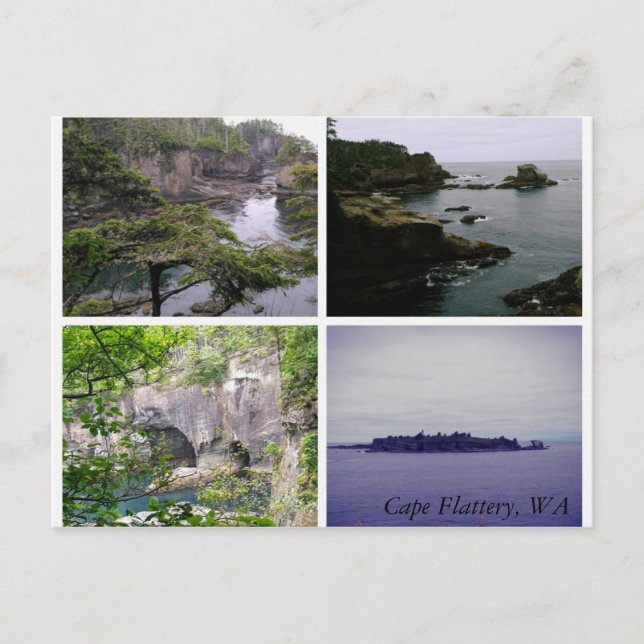 Cartão postal de colagem horizontal Cape Flattery (Frente)