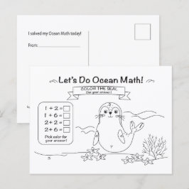Cartão Postal de Colorir Matemática do Oceano