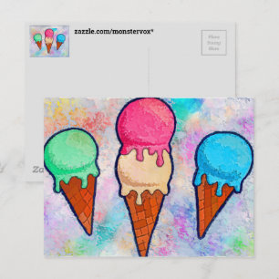 Cartão Postal de Cones de Sorvete