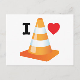 Cartão postal de Cones de Tráfego Laranja e Branco
