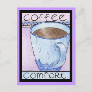 Cartão postal de conforto de café
