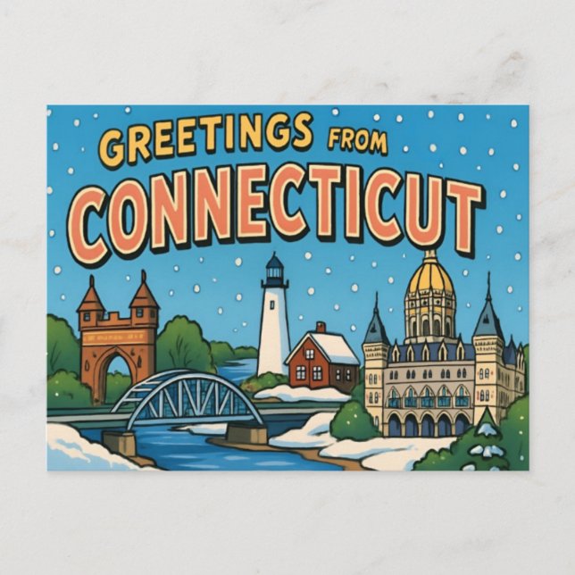 Cartão postal de CONNECTICUT (Frente)