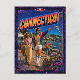 Cartão postal de Connecticut dos anos 80 Retro