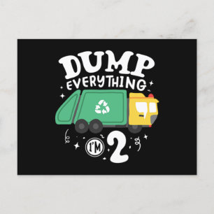 Cartão Postal De Convite 04.Caminhão de lixo para um fã de caminhões de lix