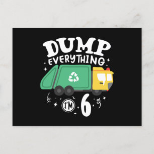 Cartão Postal De Convite 08.Caminhão de lixo para um fã de caminhões de lix
