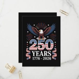 Cartão Postal De Convite 250º Aniversário EUA 1776 2026 Águia Patriótica