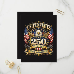 Cartão Postal De Convite 250 Aniversário EUA 250 Anos