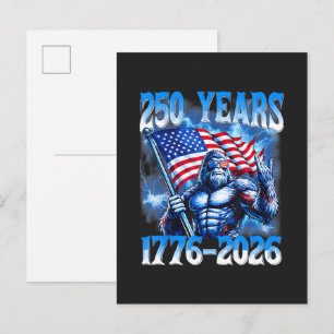 Cartão Postal De Convite 250 Anos Americano 1776 2026