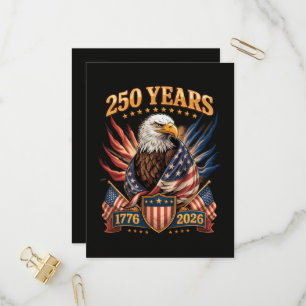 Cartão Postal De Convite 250 Anos Americano 250º Aniversário EUA Patriótico
