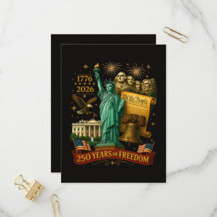 Cartão Postal De Convite 250 Anos de Liberdade Americana