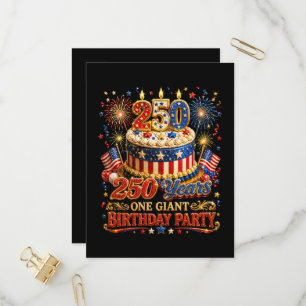 Cartão Postal De Convite 250 Anos Um Gigante Aniversário 250 Aniversário EU