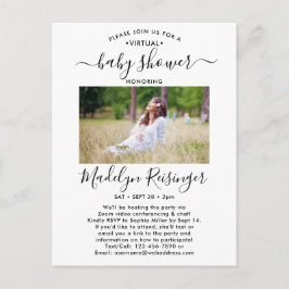 Cartão Postal De Convite 2 Fotografias de Chá de fraldas Virtual por Script