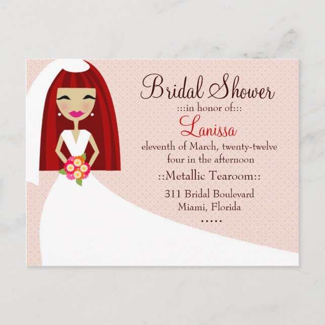 CARTÃO POSTAL DE CONVITE 311 ATÉ CUTIE LANISSA BRIDE REDHEAD (Frente)