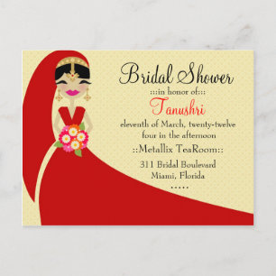 CARTÃO POSTAL DE CONVITE 311-UDOP TANUSHRI BRIDE ÍNDIA