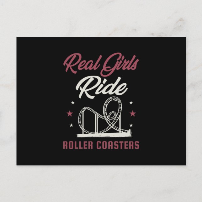 Cartão Postal De Convite 32.Real Girls Ride Roller Coasters (Frente)