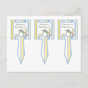 Cartão Postal De Convite 3 Taças de Bolo Picam Tartaruga-Sapo