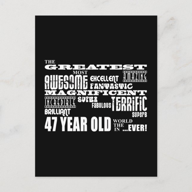 Cartão Postal De Convite 47.ª Festa de aniversário Maior 47 anos (Frente)