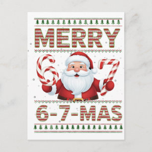 Cartão Postal De Convite 67 Natal Alegre 6 7 Mais Feio Xmas Seis Sete