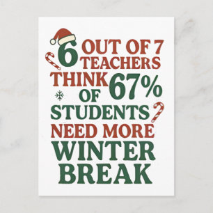 Cartão Postal De Convite 6 7 Professor Seis Sete 67 Papai Noel Gen Alpha 