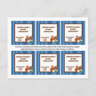 Cartão Postal De Convite 6 Etiquetas Favoráveis Azul All-Star