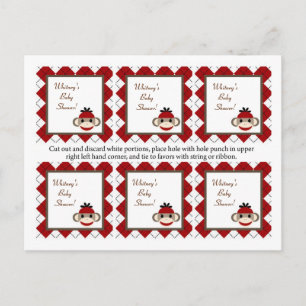 Cartão Postal De Convite 6 Marcas de Favor do Macaco Vermelho Argyle