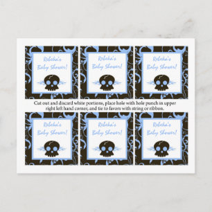 Cartão Postal De Convite 6 Marcas De Favor Menino Azul Punk Rock Skull Flam