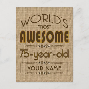Cartão Postal De Convite 75º aniversário da melhor fabulosa celebração mund