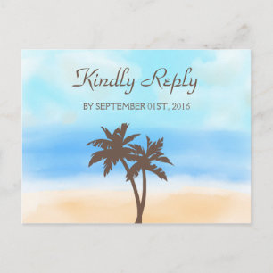 Cartão Postal De Convite A coleção de casamentos de praia Watercolor - RSVP