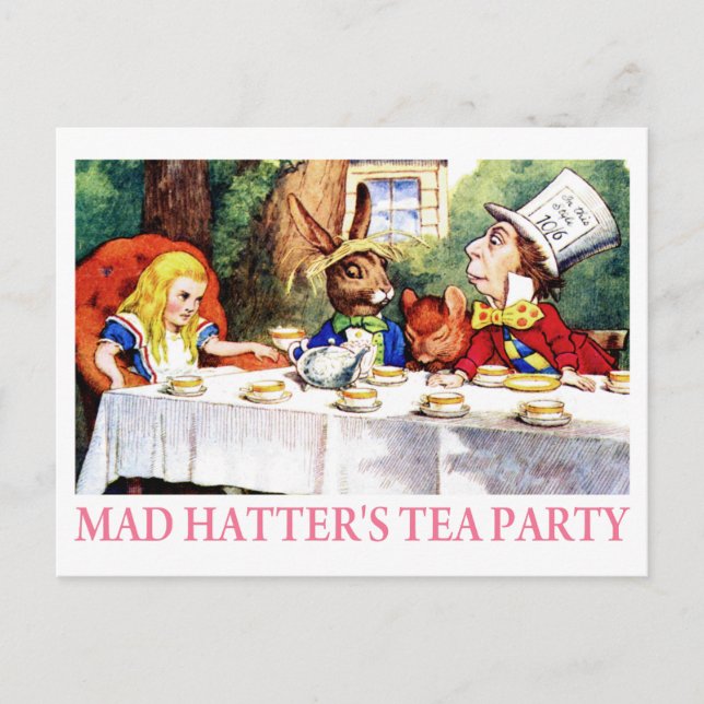 CARTÃO POSTAL DE CONVITE A FESTA DE CHÁ DO MAD HATTER (Frente)