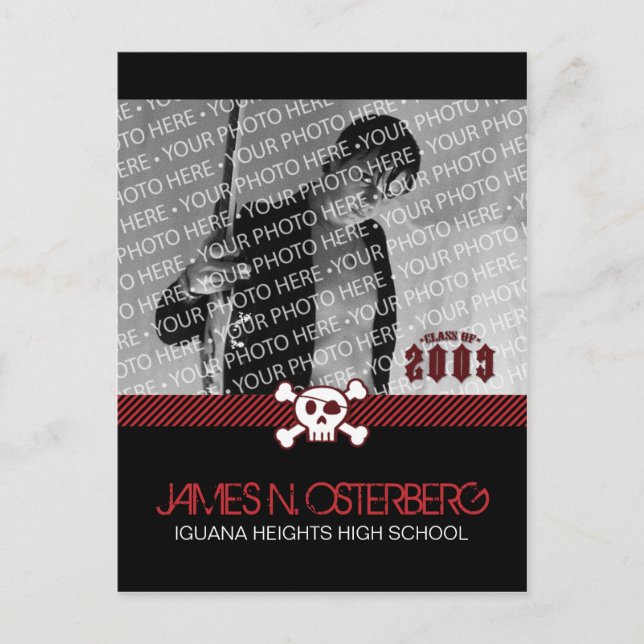 Cartão-postal de convite à Festa de formatura Rock (Frente)