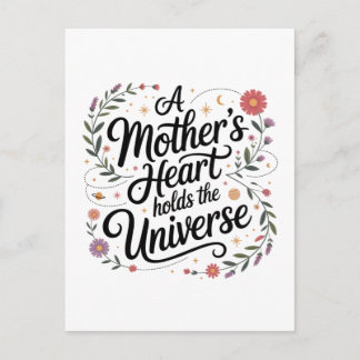 Cartão Postal De Convite A Mother's Heart Holds The Universe