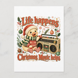 Cartão Postal De Convite A Vida Acontece Música de Natal Ajuda