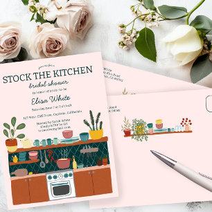 Cartão Postal De Convite ABASTECENDO A COZINHA Chá de Noiva Fofo PERSONALIZ