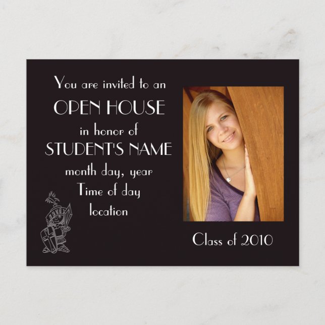 cartão postal de convite aberto (Frente)