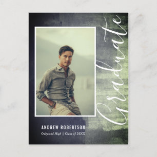 Cartão Postal De Convite Abstrato Rustic Shimmer - Graduação de Fotos