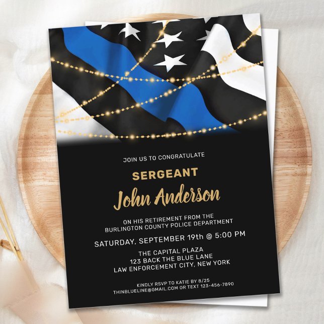 Cartão Postal De Convite Agente de Polícia - Parte Polícia de Reforma (Criador carregado)