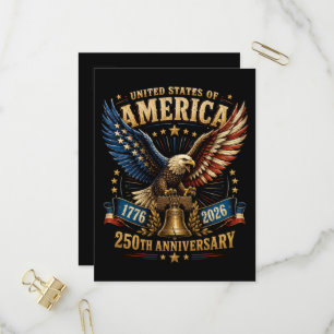 Cartão Postal De Convite Águia do 250º Aniversário dos Estados Unidos da Am