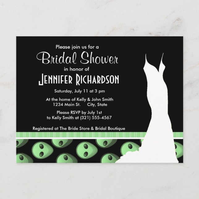 Cartão Postal De Convite Alienígena Preta e Verde (Frente)