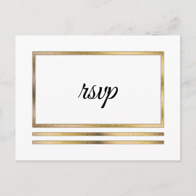 Cartão Postal De Convite Amarelo | White Modern Simple RSVP Inserir (Frente)
