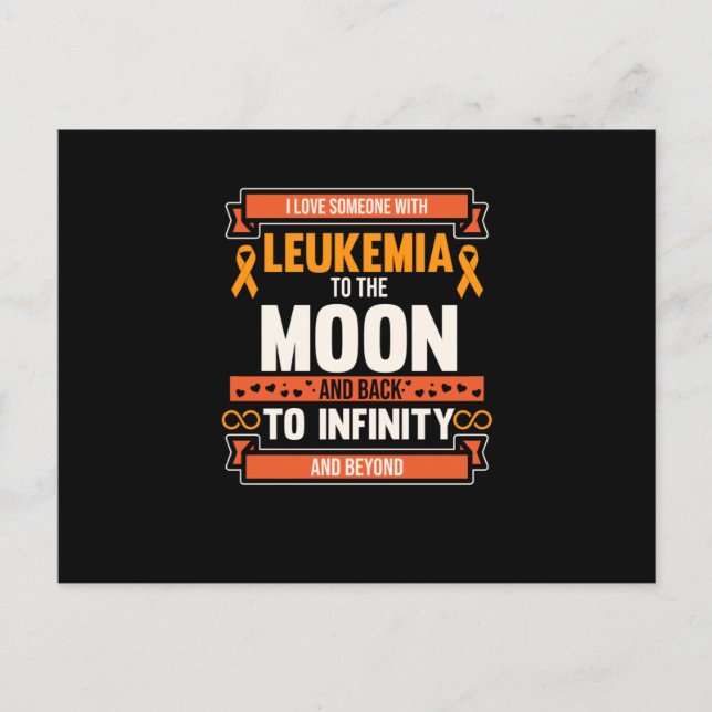Cartão Postal De Convite Ame Alguém Com Leucemia Sensibilização Laranja Da  (Frente)